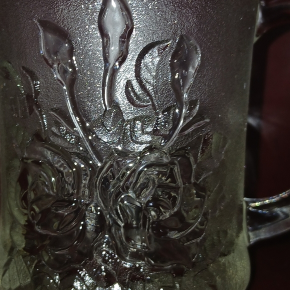 Pasari Crystal Livia Clear Glass Cups Mugs Indonesia Rose Frosted Edge F… - Picture 3 of 9